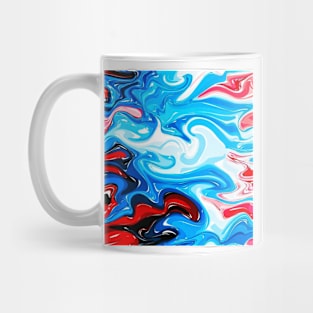 Red, Blue and White Abstract Mug